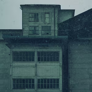 Concrete Winter A stark winter study of industrial concrete architecture, where snow softens the air but not the weight of the...